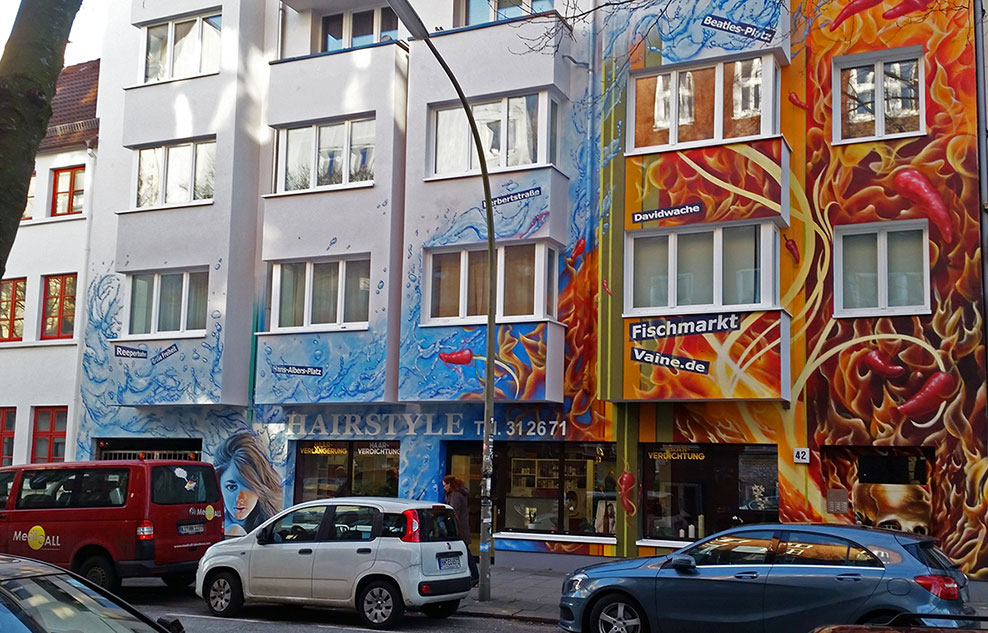 Fährhaus Investment Group GmbH-Graffiti,Hamburg, Graffiti Gestaltung, AuftragsgraffitiHein-Hoyer-Str-42-Wandmalerei-Graffiti