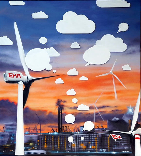 EHA Energie-Handels-GmbH & Co. KG, Graffiti Leinwand, Graffiti Innenraumgestaltung, Graffitiauftrag, Graffiti