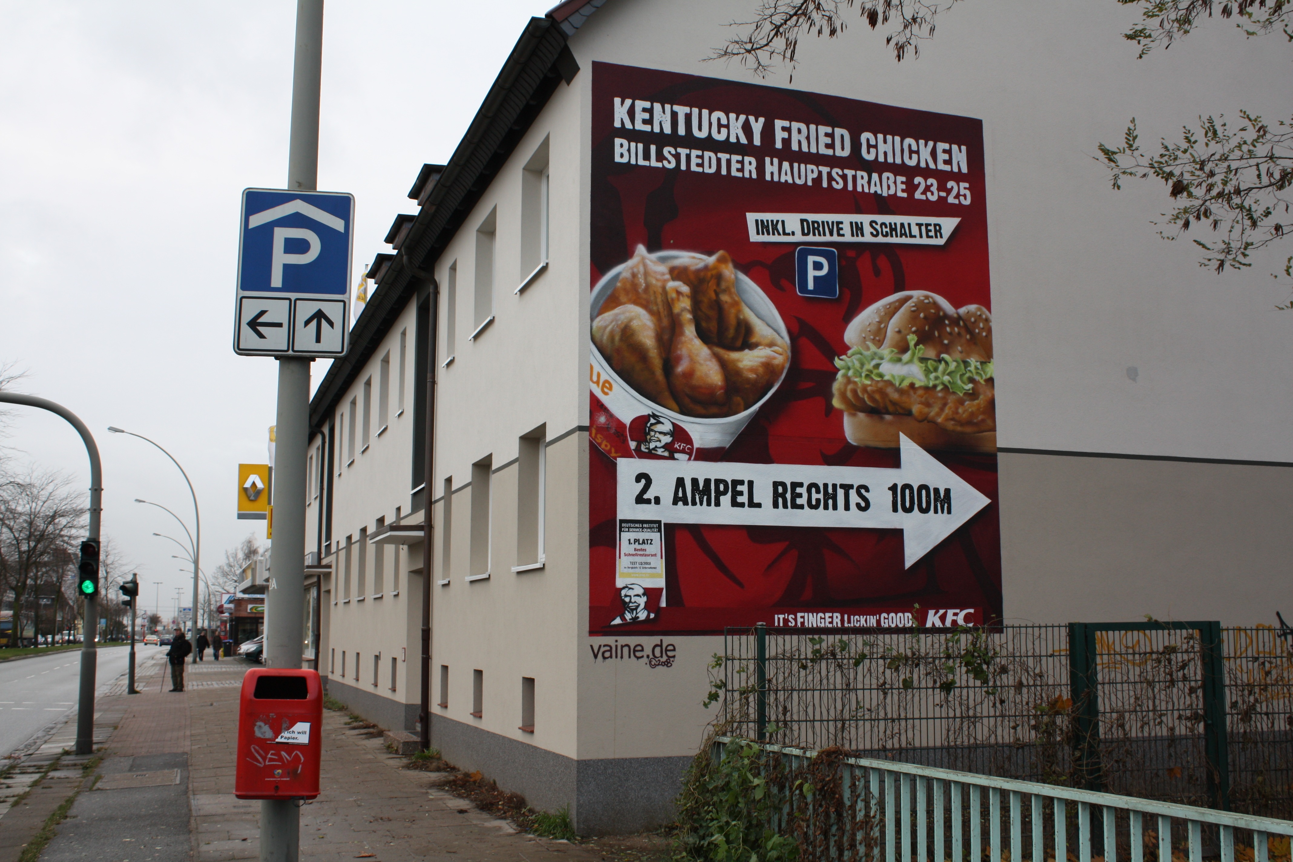 KFC, Graffiti Wandmalerei, Hamburg, Werbemalerei